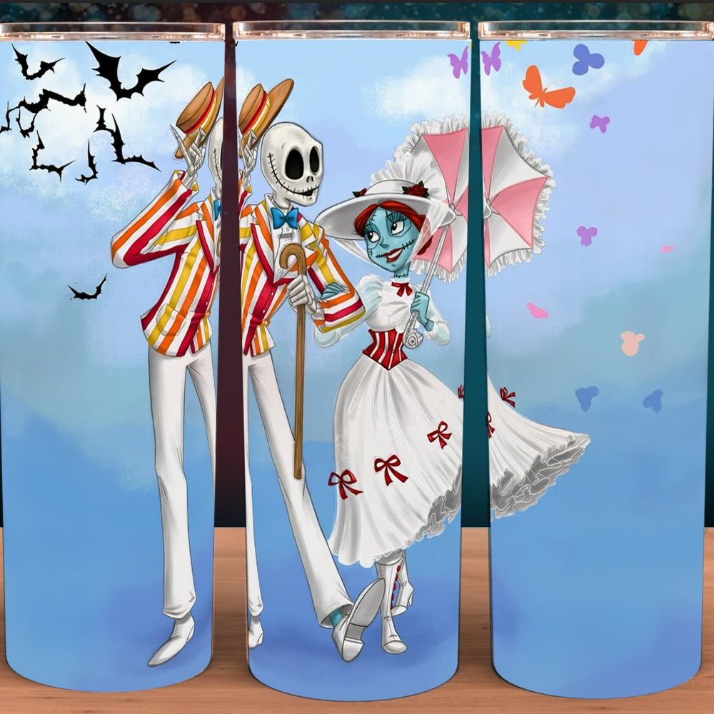 Jack Skellington and Sally as Mary Poppins Cup Mug Tumbler